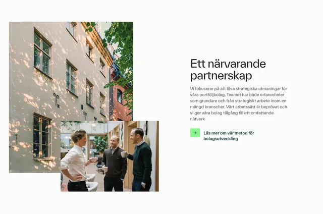 Hasko overlapping photo partnership section, minimal, light-mode, light