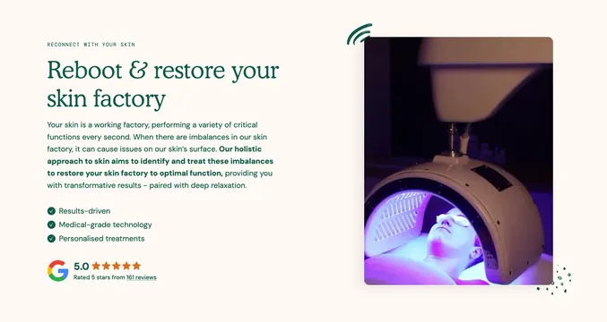Hawthorne Skin benefits with LED treatment photo, minimal, light-mode, light