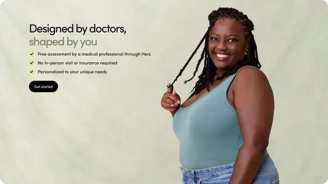 Hers doctor-shaped-by-you CTA band, minimal, light-mode, light