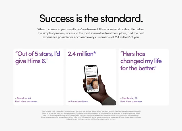Hers Success is the standard bento, minimal, light-mode, light