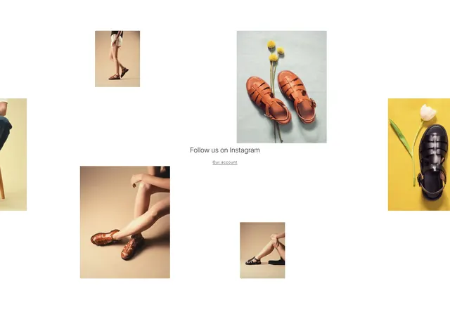 Heschung Instagram social feed mosaic, minimal, editorial, light