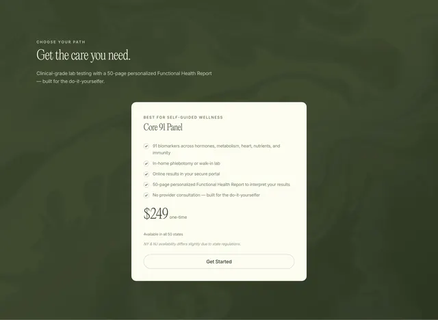 Heva Core 91 Panel pricing card, minimal, editorial, dark