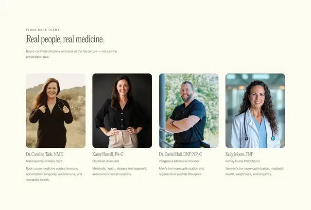 Heva professional care team grid, minimal, editorial, light