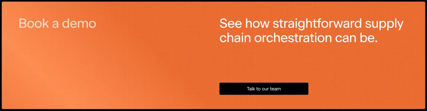Holocene orange book demo banner, minimal, corporate-clean, vibrant