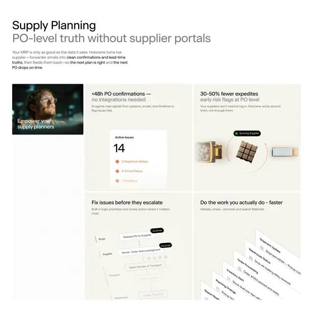 Holocene Supply Planning bento, minimal, light-mode, light