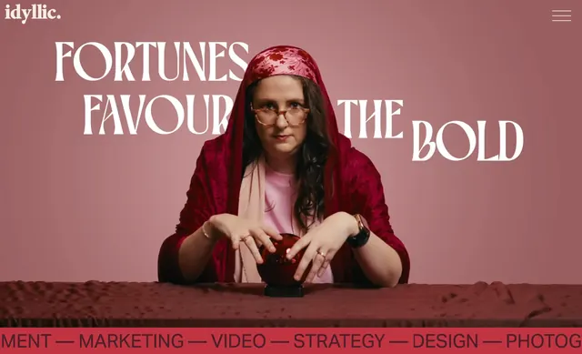Idyllic fortunes favor the bold hero, editorial, playful, warm