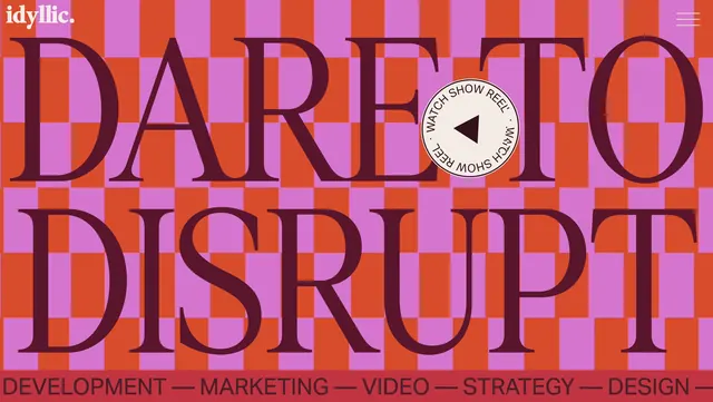 Idyllic dare to disrupt hero, playful, maximalist, vibrant