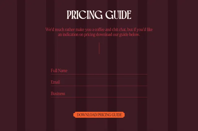 Idyllic pricing guide lead form, editorial, minimal, dark