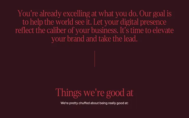 Idyllic services value proposition, editorial, minimal, dark