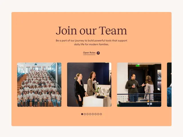In Tandem join our team carousel, minimal, light-mode, light