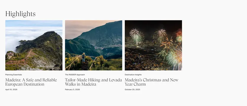 Insider Madeira highlights blog grid, minimal, light-mode, light