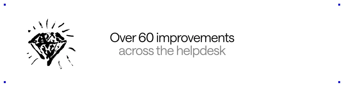 Intercom helpdesk improvements headline, minimal, illustrated, light
