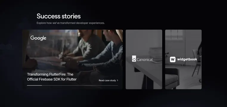 Invertase success-stories case study carousel, dark-mode, photographic, dark