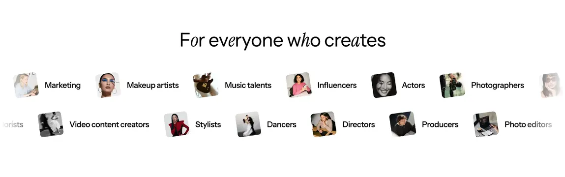 ISO Meet creator audience grid, minimal, light-mode, light