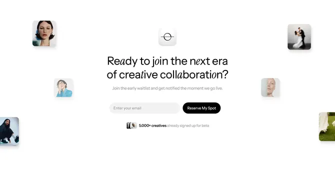 ISO Meet early waitlist CTA, minimal, light-mode, light