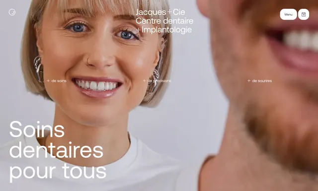 Jacques + Cie homepage introduction hero, minimal, photographic, light