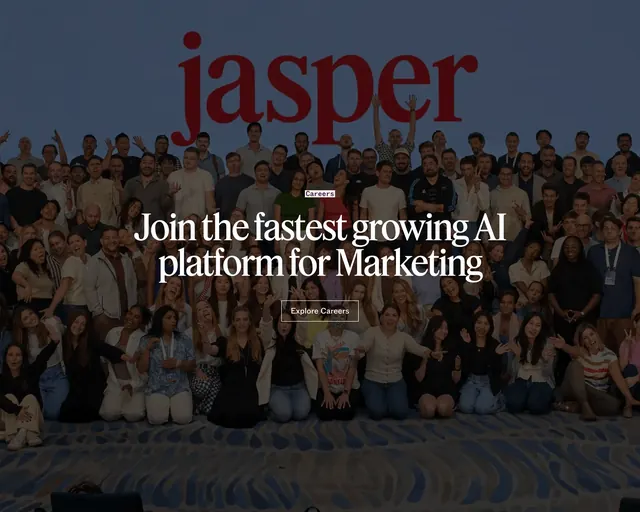 Jasper careers team photo hero, editorial, photographic, dark