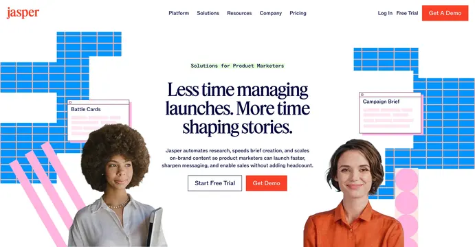 Jasper product marketers role hero, editorial, photographic, light