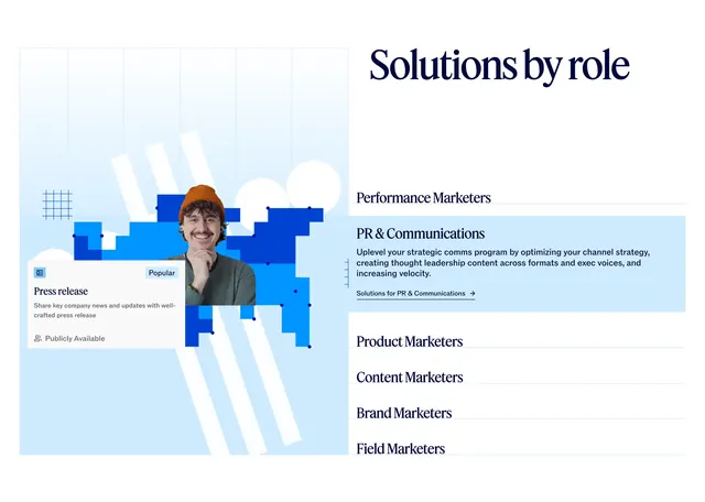 Jasper Solutions by role tabbed feature, corporate-clean, illustrated, light