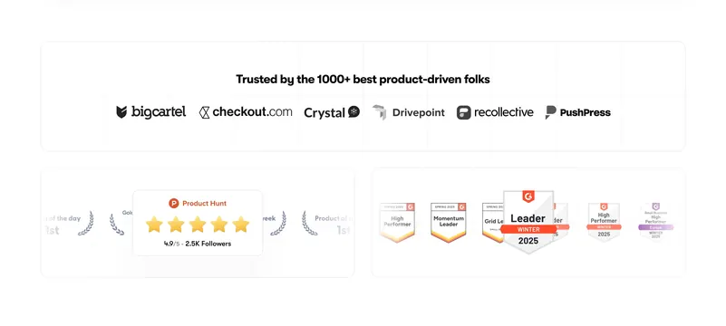 Jimo social proof logos and awards, minimal, light-mode, light
