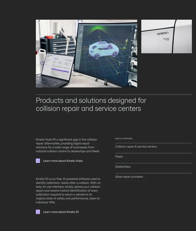 Kinetic products and solutions dark overview, dark-mode, minimal, dark