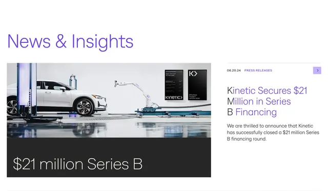 Kinetic featured press release hero, minimal, corporate-clean, light
