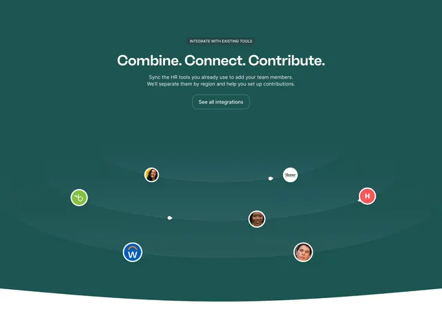 Kota HR integrations orbit section, minimal, corporate-clean, dark
