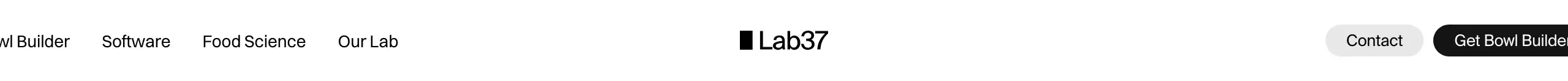 Lab37 centered logo navbar, minimal, technical, light