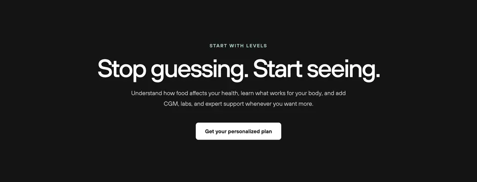 Levels stop guessing dark CTA, minimal, dark-mode, dark