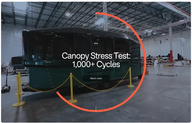 Lightship canopy stress test video CTA, minimal, photographic, dark