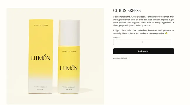Lihmon Citrus Breeze product detail, minimal, light-mode, light