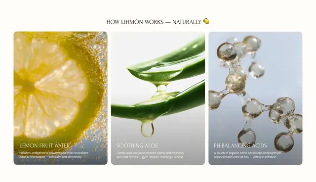 Lihmon how it works ingredient trio, minimal, editorial, light