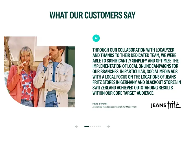 Localyzer split testimonial slider, light-mode, minimal, light