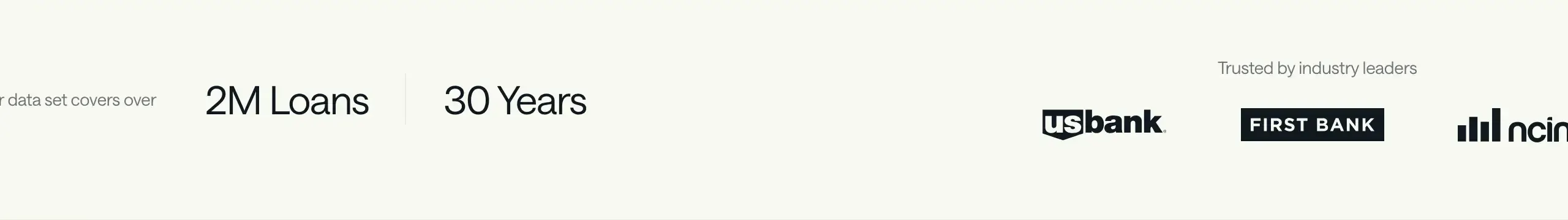 Lumos data coverage trust bar, minimal, corporate-clean, light