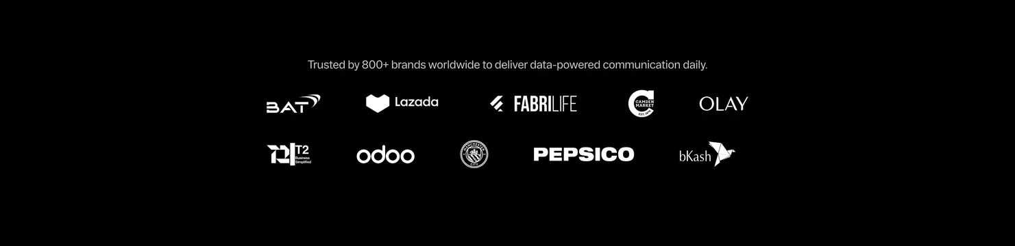 Markopolo trusted brands logo cloud, dark-mode, minimal, dark