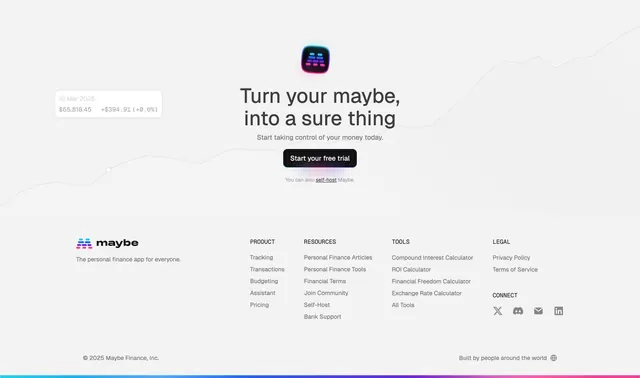 Maybe Footer Section, light-mode, minimal, light