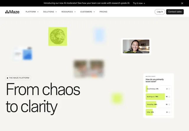 Maze from chaos to clarity hero, minimal, light-mode, light