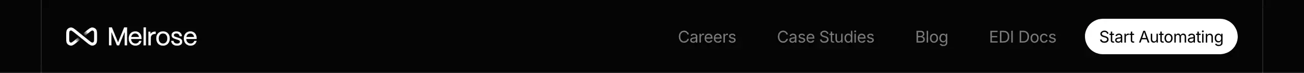 Melrose black navigation bar, dark-mode, minimal, dark