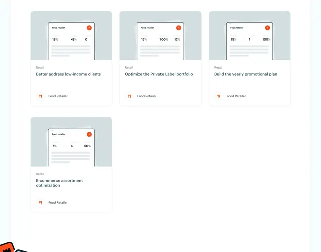 Memory retail case study cards, minimal, light-mode, light