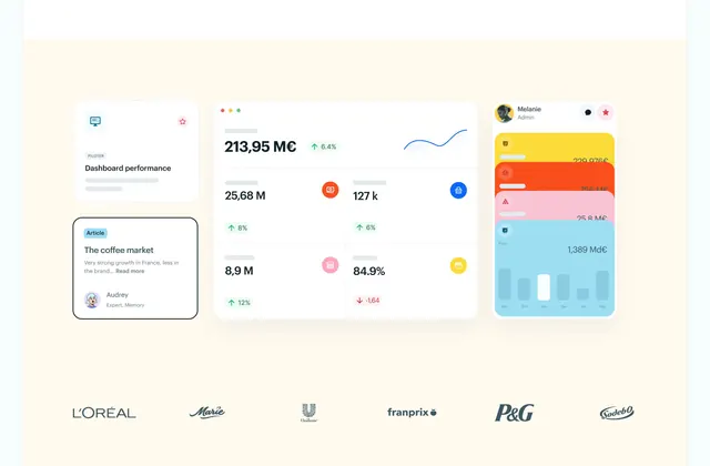 Memory dashboard feature collage, minimal, light-mode, light