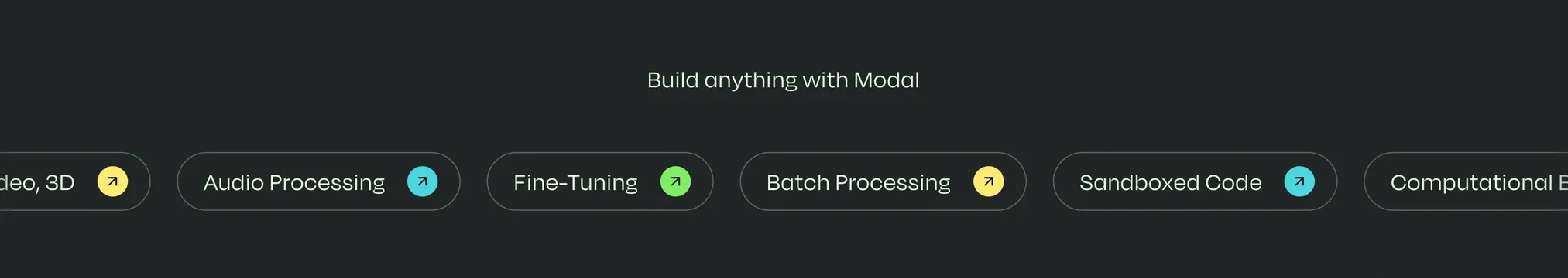 Modal home page build anything, dark-mode, minimal, dark