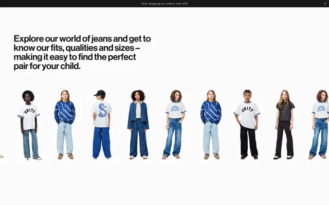 Molo denim collection, light-mode, minimal, light