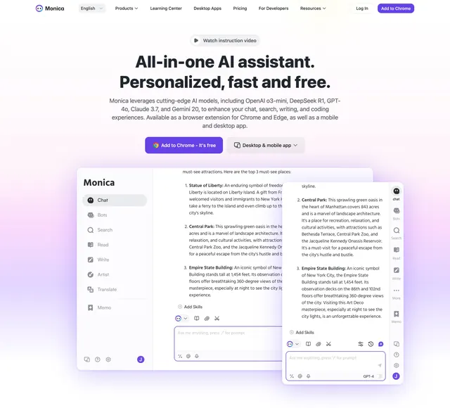 Monica Hero Section, light-mode, minimal, light
