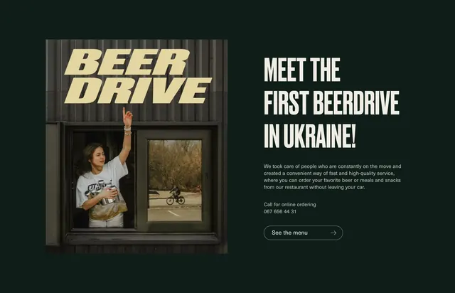 Move home beer drive CTA, dark-mode, minimal, dark