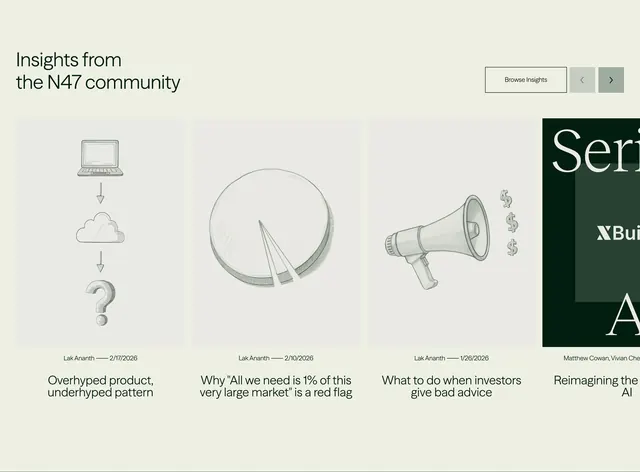 N47 community insights blog carousel, minimal, light-mode, light