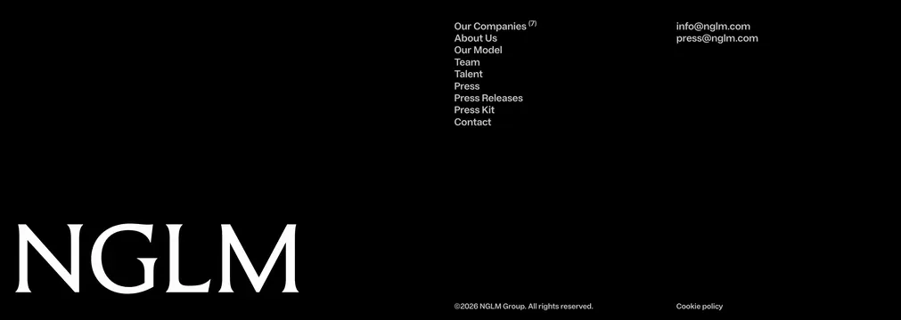 NGLM monochrome corporate footer, minimal, monochrome, dark