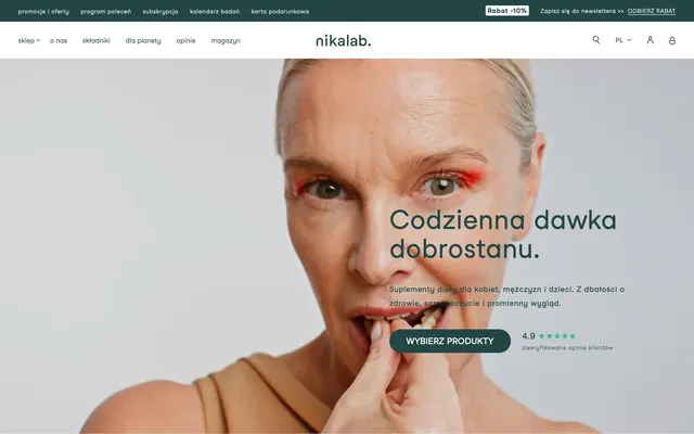 Nikalab supplement lifestyle hero, minimal, light-mode, light