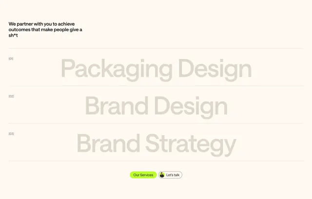 Noramble numbered service list, light-mode, minimal, light
