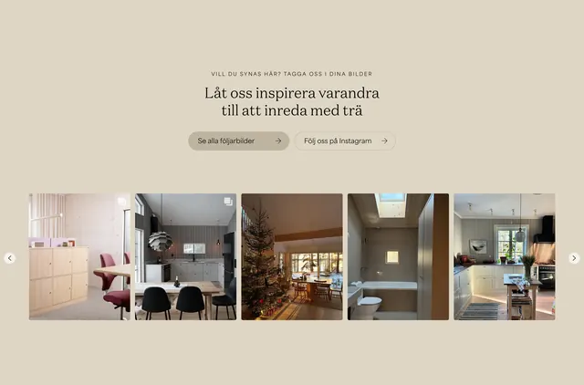 Norrlands Tr� Instagram UGC carousel, minimal, light-mode, light