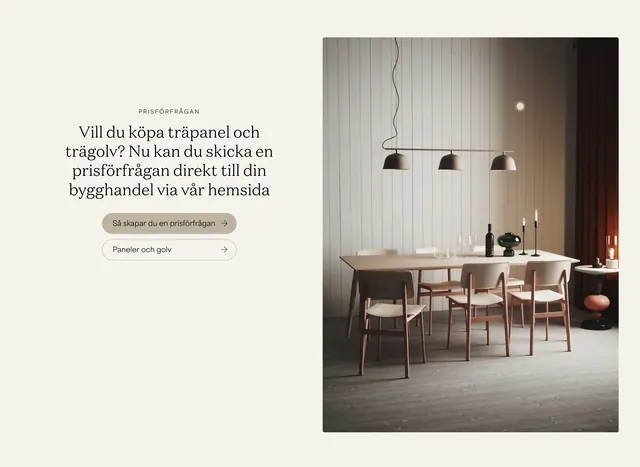 Norrlands Tr� price request feature, minimal, editorial, light